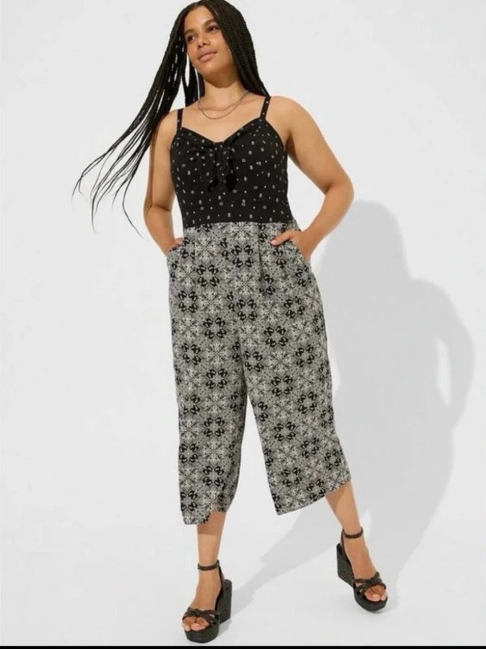 NWT Torrid Tie-Front Paisley Jumpsuit